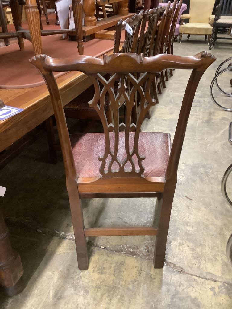 A set of six Chippendale revival mahogany dining chairs, width 63cm